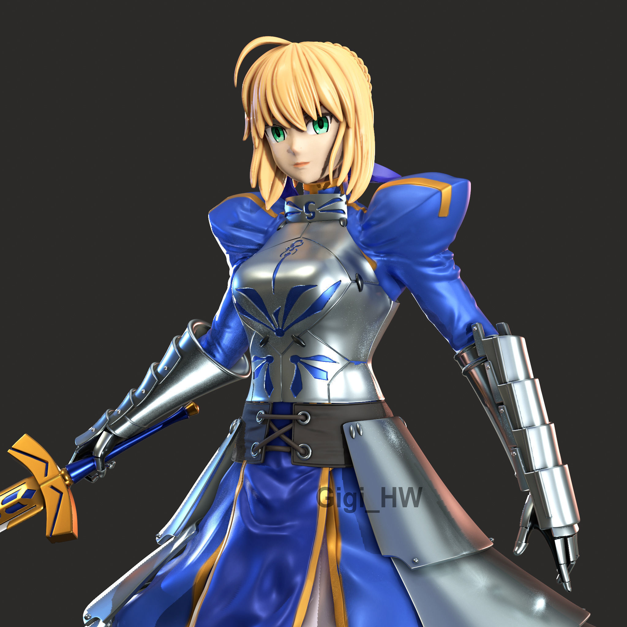Saber From Fate Stay Night Unlimited Bladeworks 3D print model_2