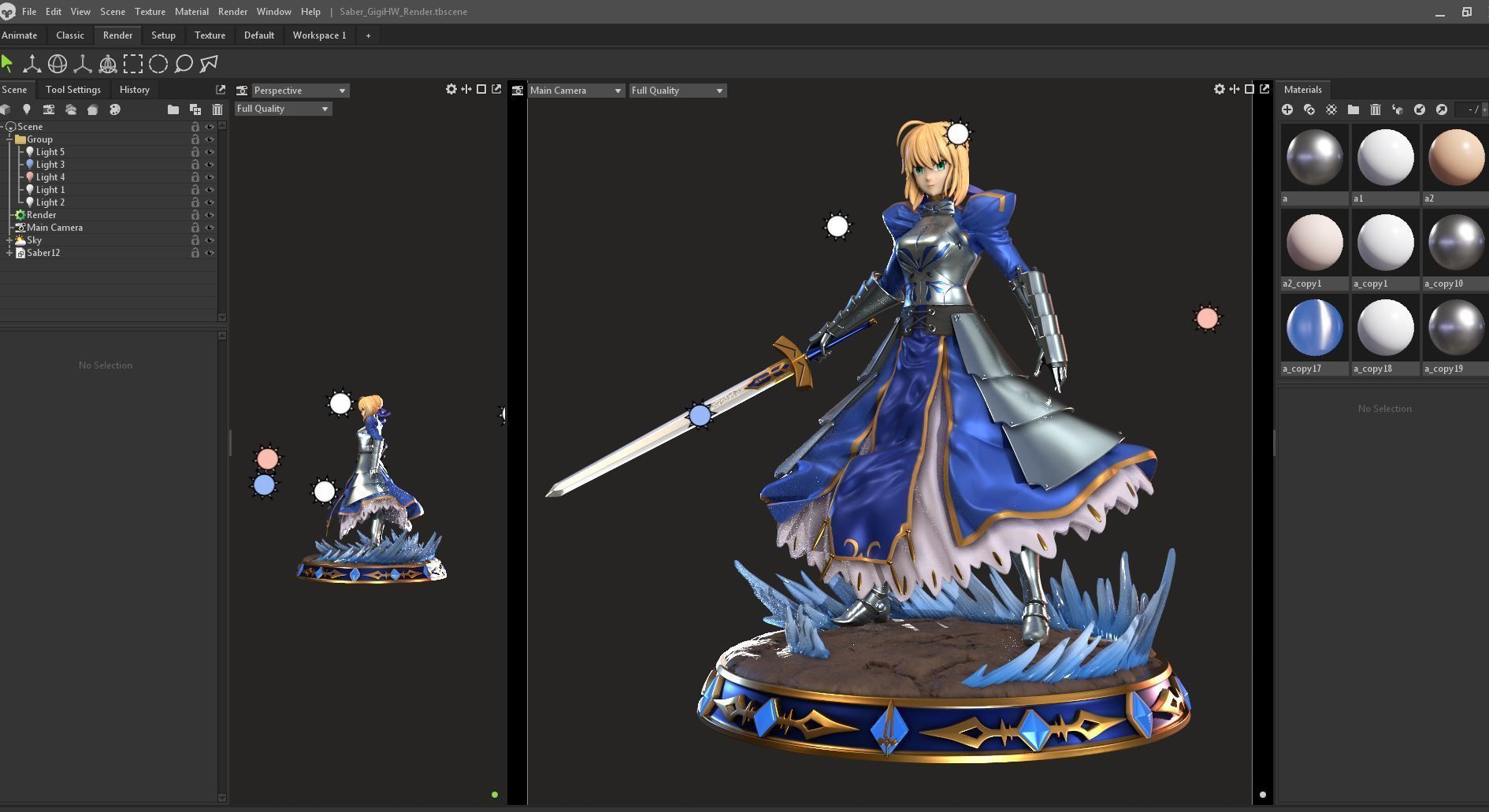 Saber From Fate Stay Night Unlimited Bladeworks 3D print model_7