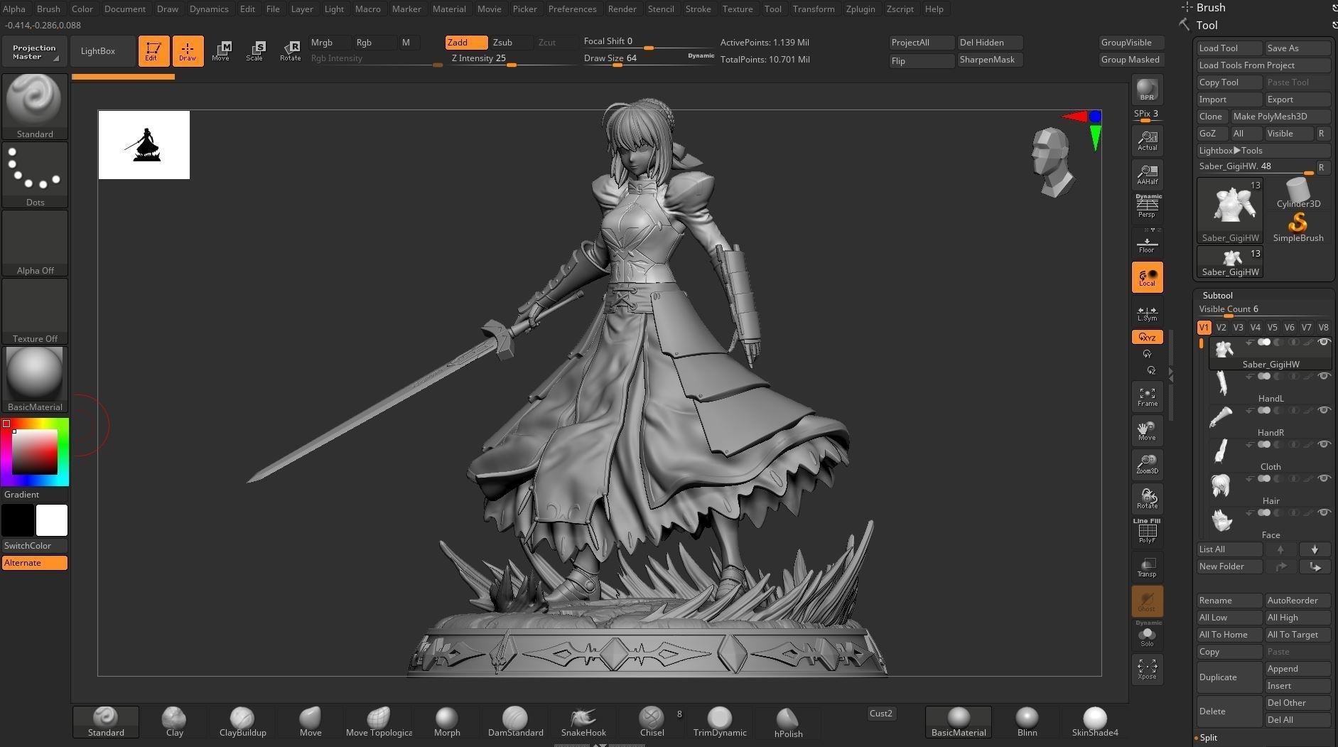 Saber From Fate Stay Night Unlimited Bladeworks 3D print model_6