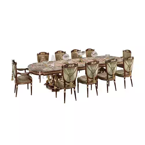 Louis XIV marble dining table by Modenese Luxury Interiors