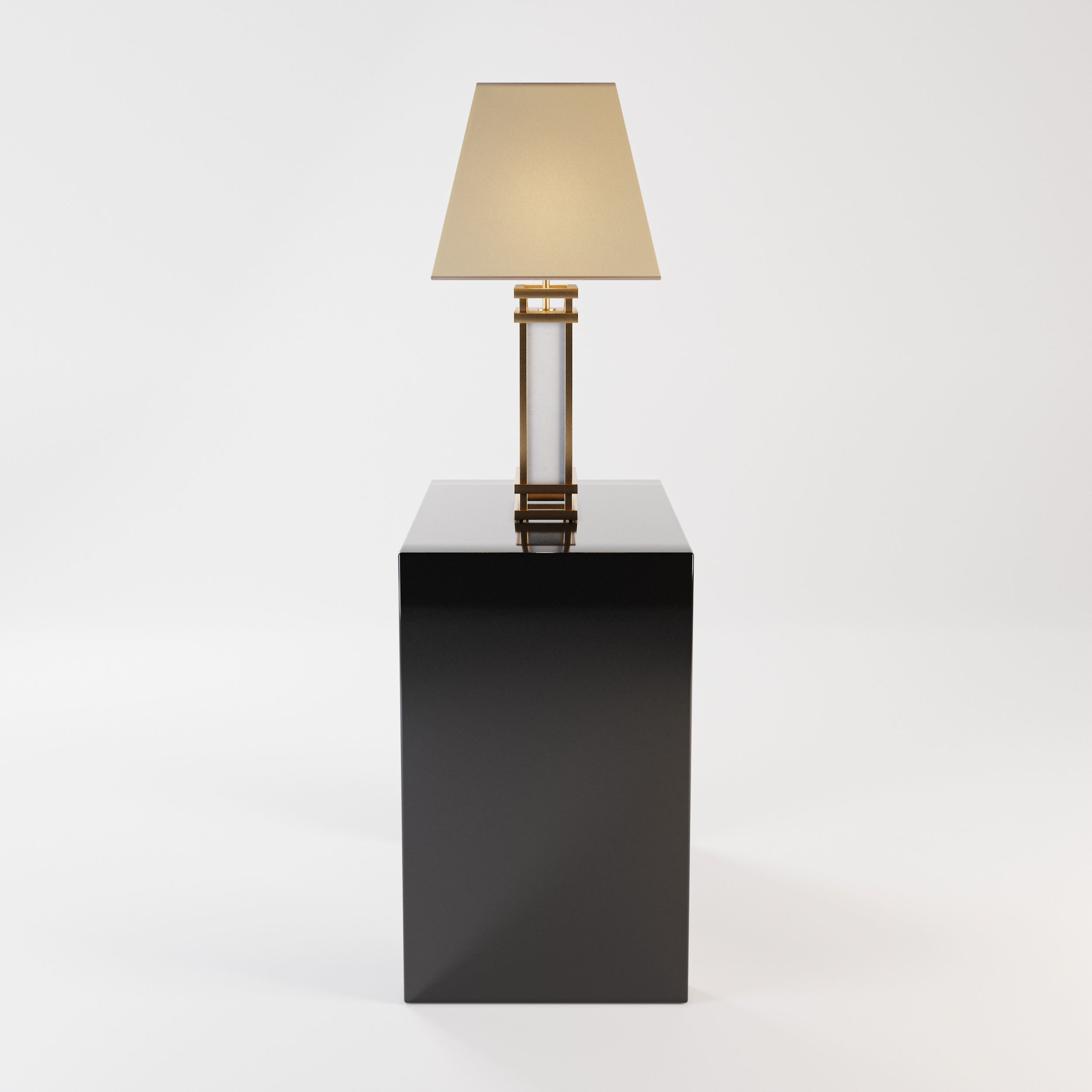 Modern table and lamp Low-poly 3D model_2