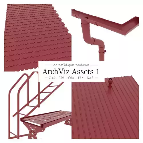 ArchViz Assets 1 - Roofing for Cinema 4D 3D model