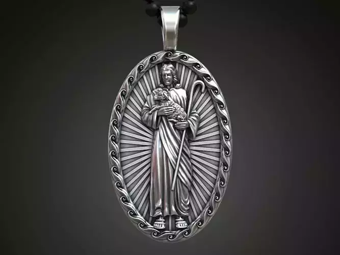 Pendant Jesus the Staff and the Lamb