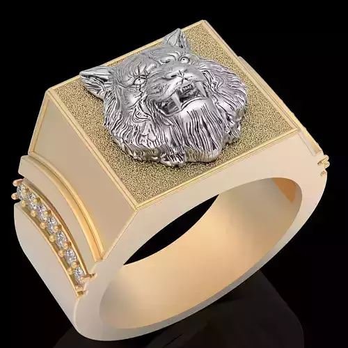 Tiger ring silver gold sterling printable jewelry 3D model