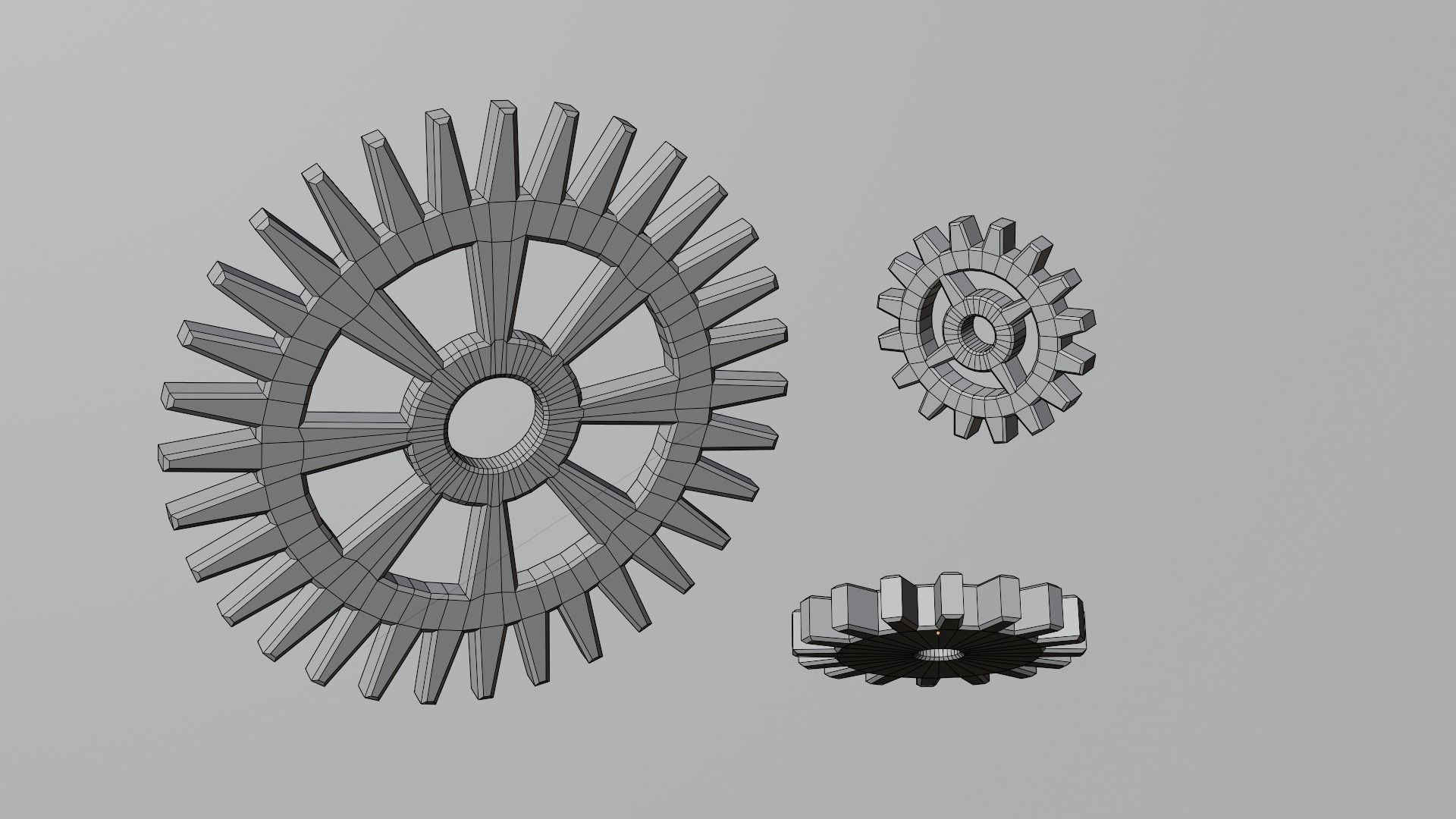 Gear - simle hard surface models of cogwheels Low-poly 3D model_3