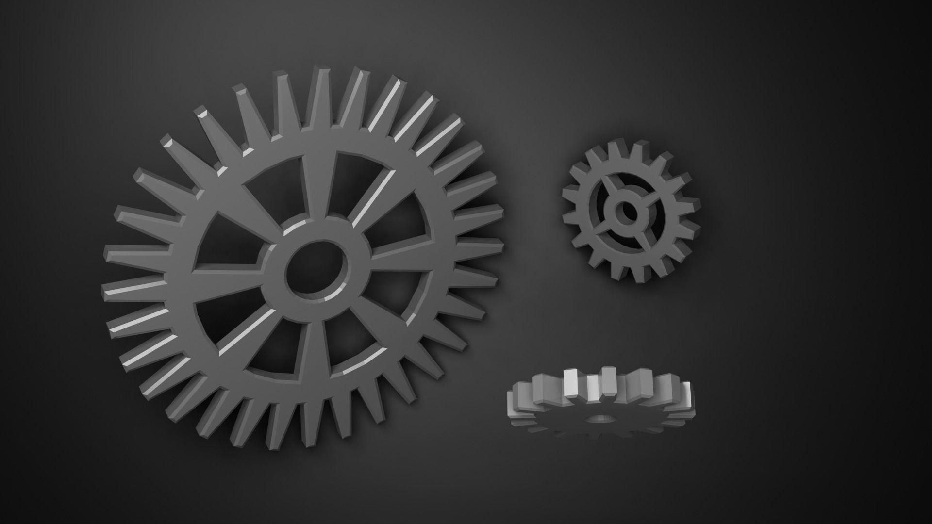 Gear - simle hard surface models of cogwheels Low-poly 3D model_2