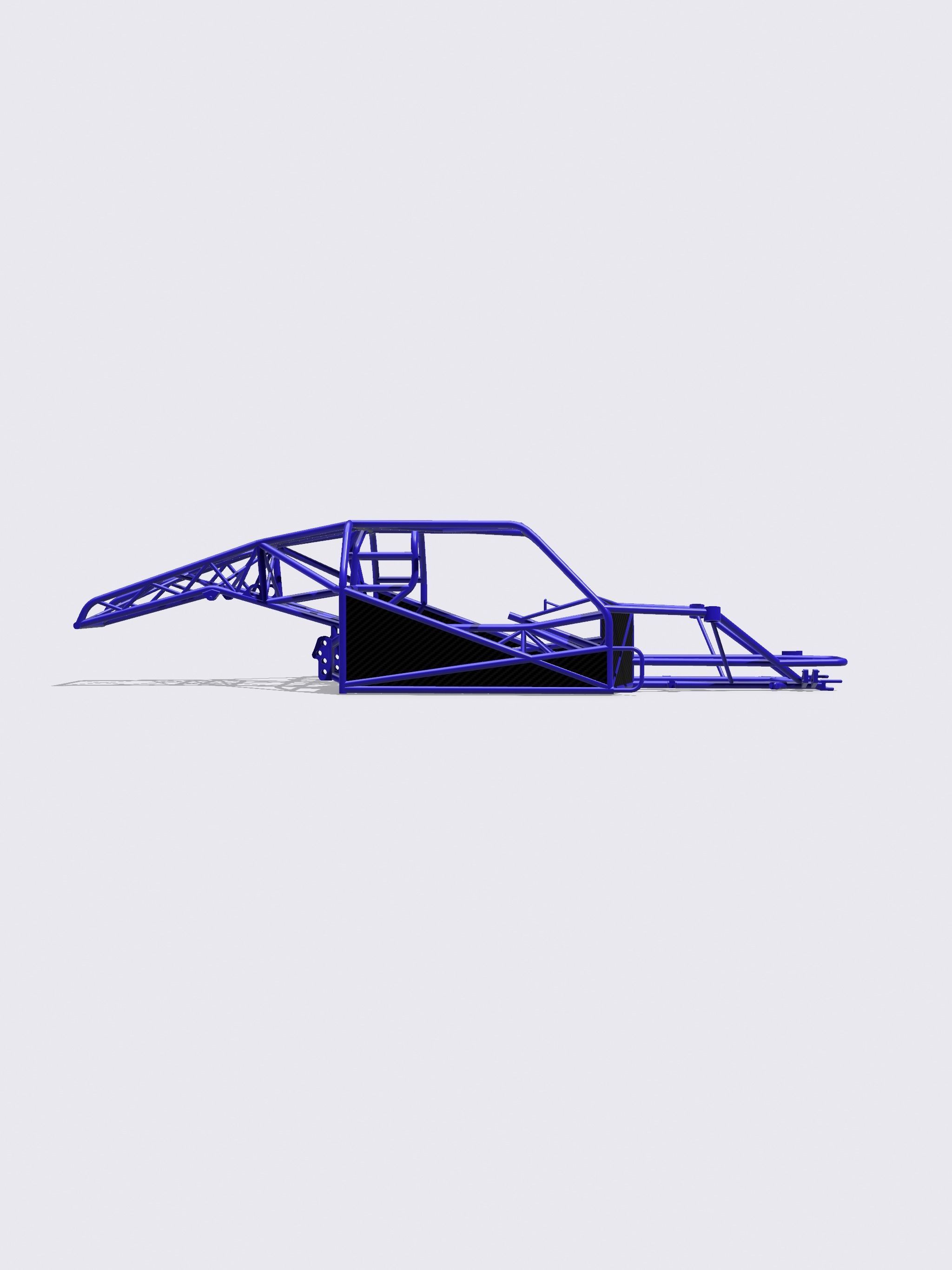 Pro Mod Chassis 3 piece Big Tire with Floors N firewall 3D print model_1