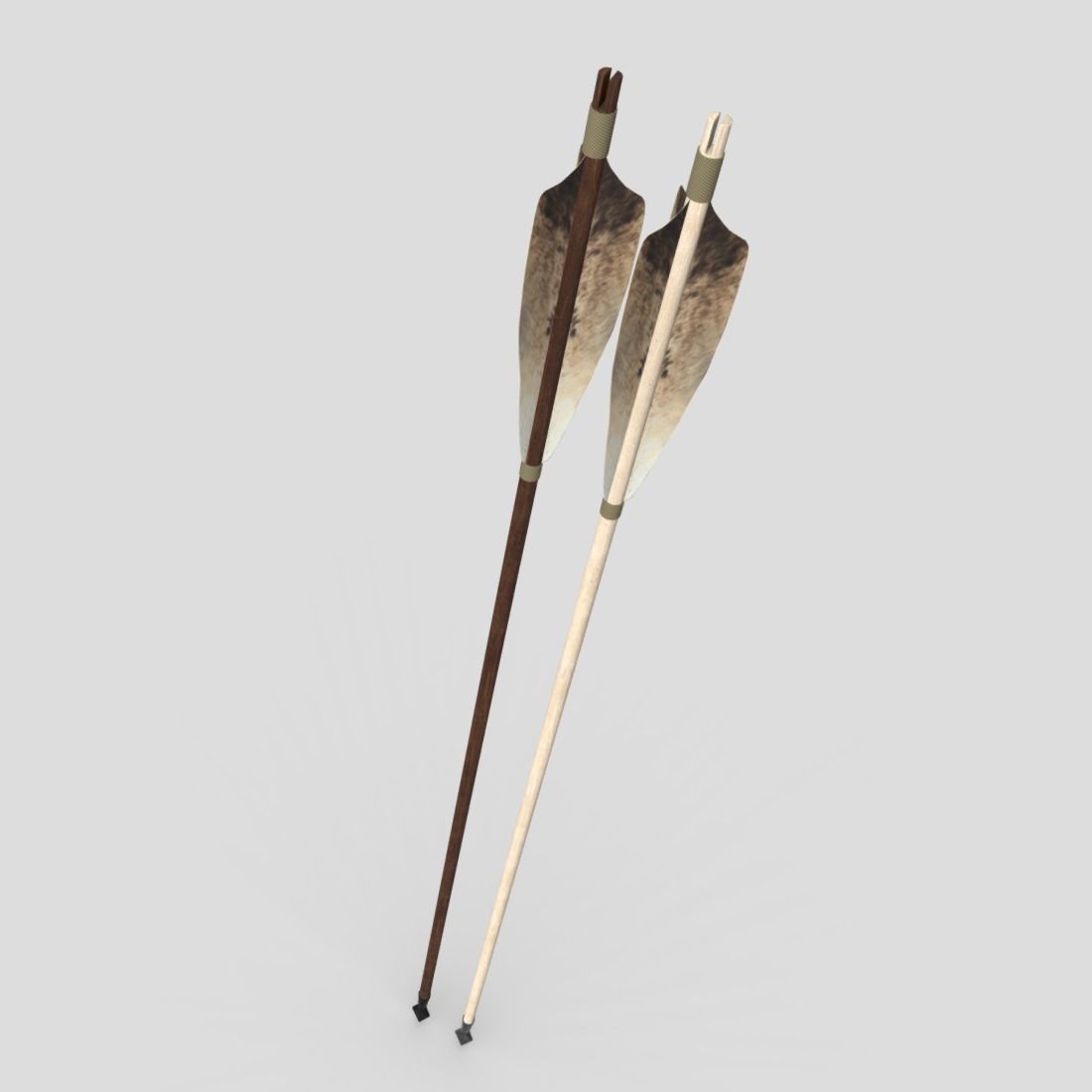 Wooden Arrow 1 Low-poly 3D model_5