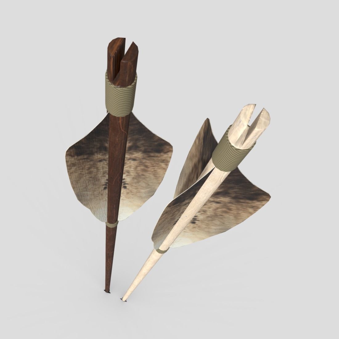 Wooden Arrow 1 Low-poly 3D model_7