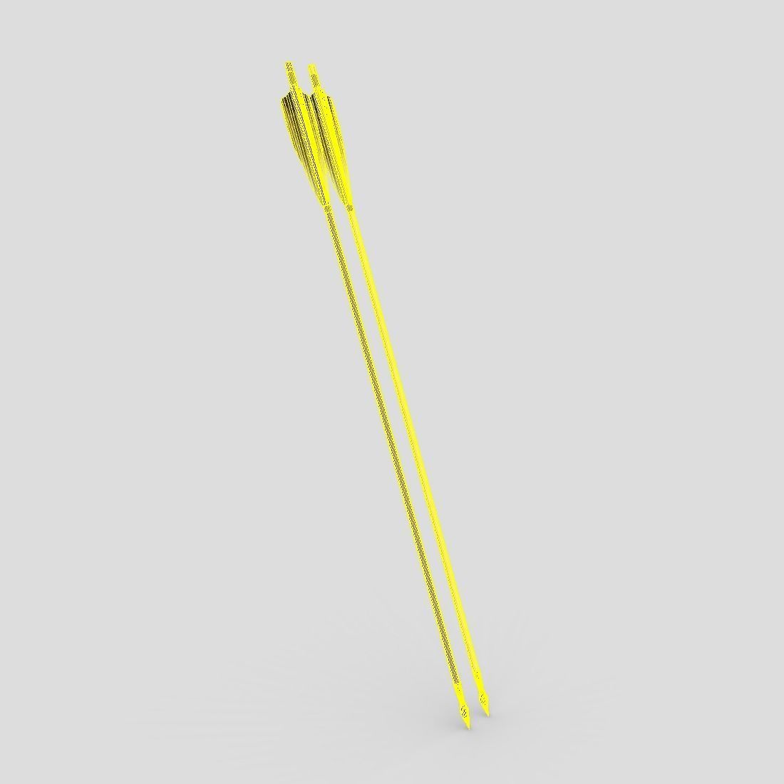 Wooden Arrow 1 Low-poly 3D model_2