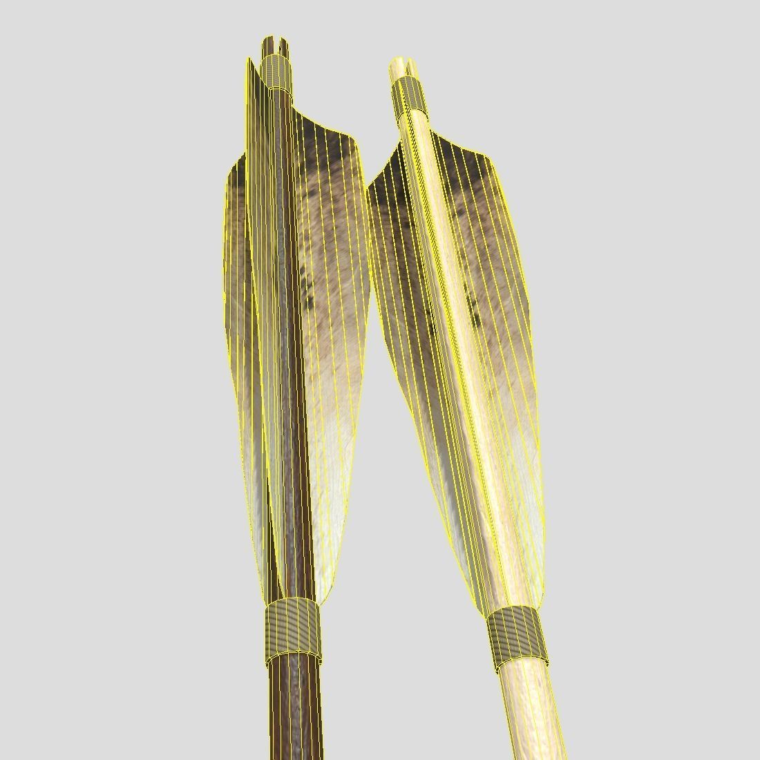 Wooden Arrow 1 Low-poly 3D model_14