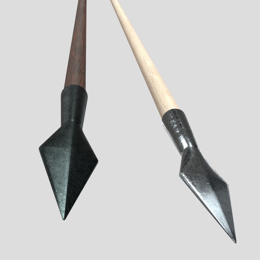 Wooden Arrow 1 Low-poly 3D model_9