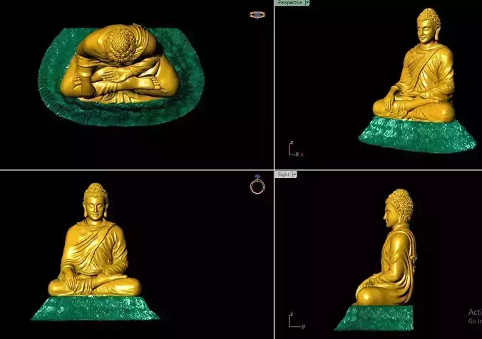 Buddha old rock  3D print model
