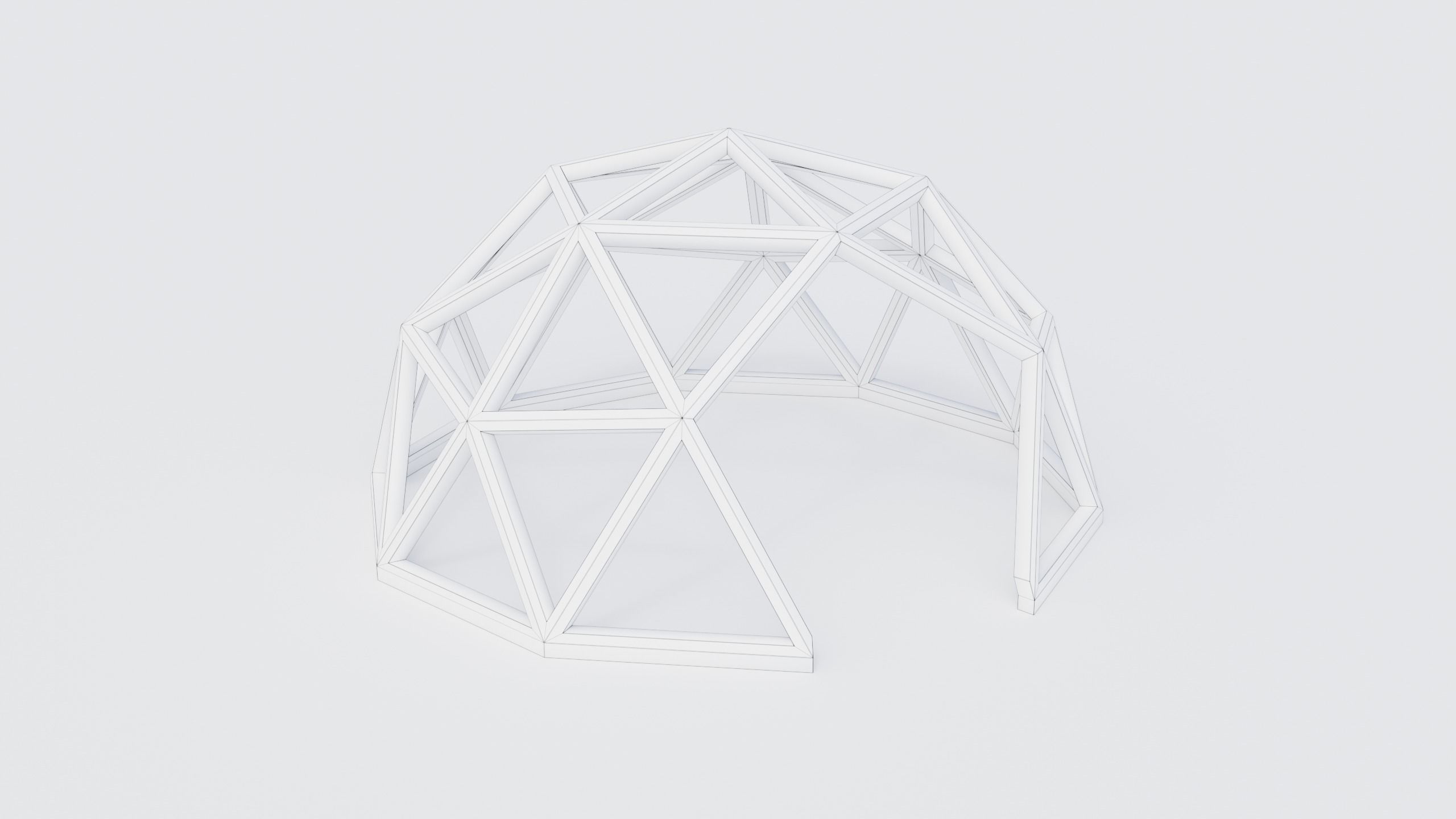 Icosahedron Dome Low-poly 3D model_9