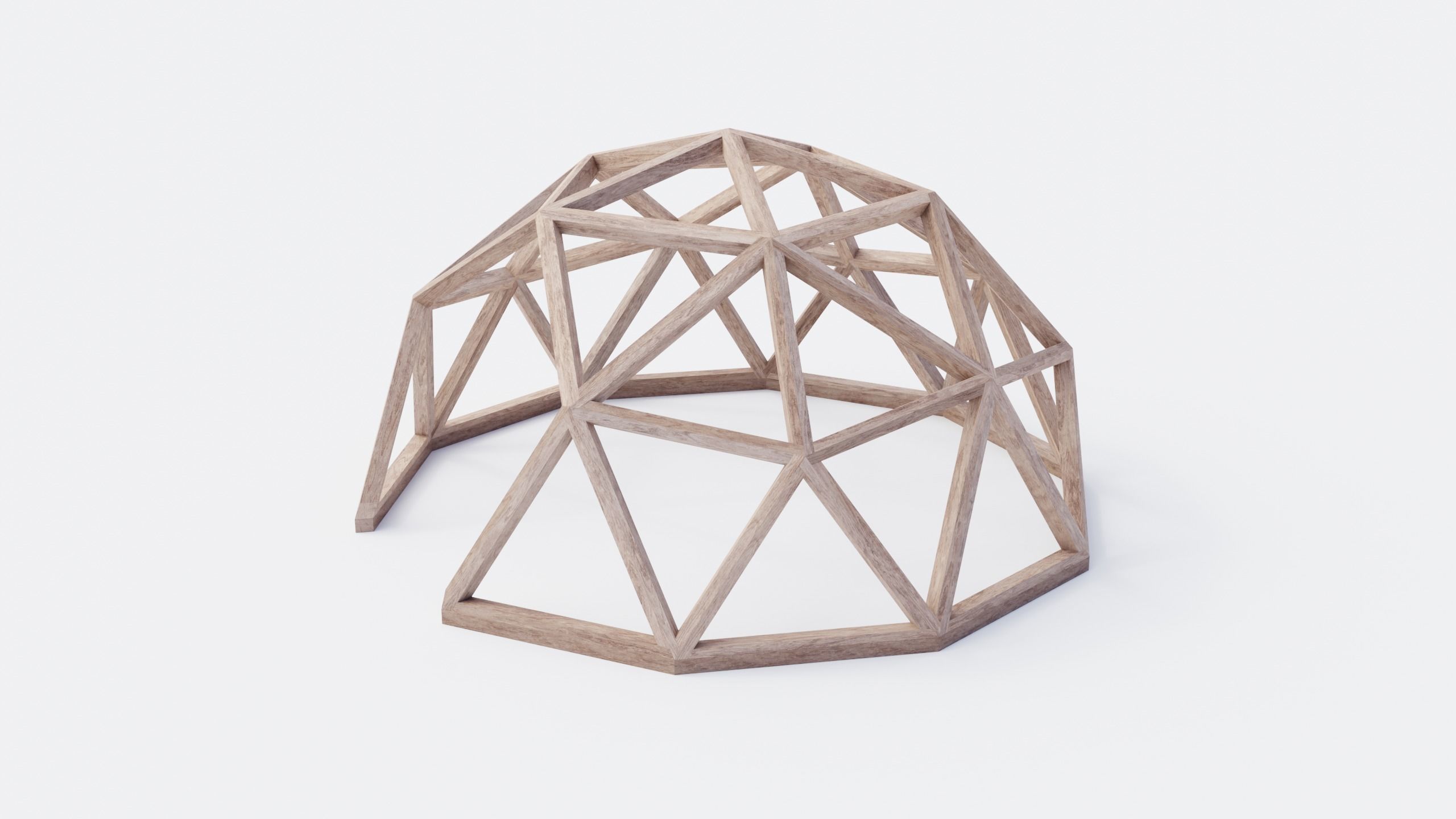 Icosahedron Dome Low-poly 3D model_1