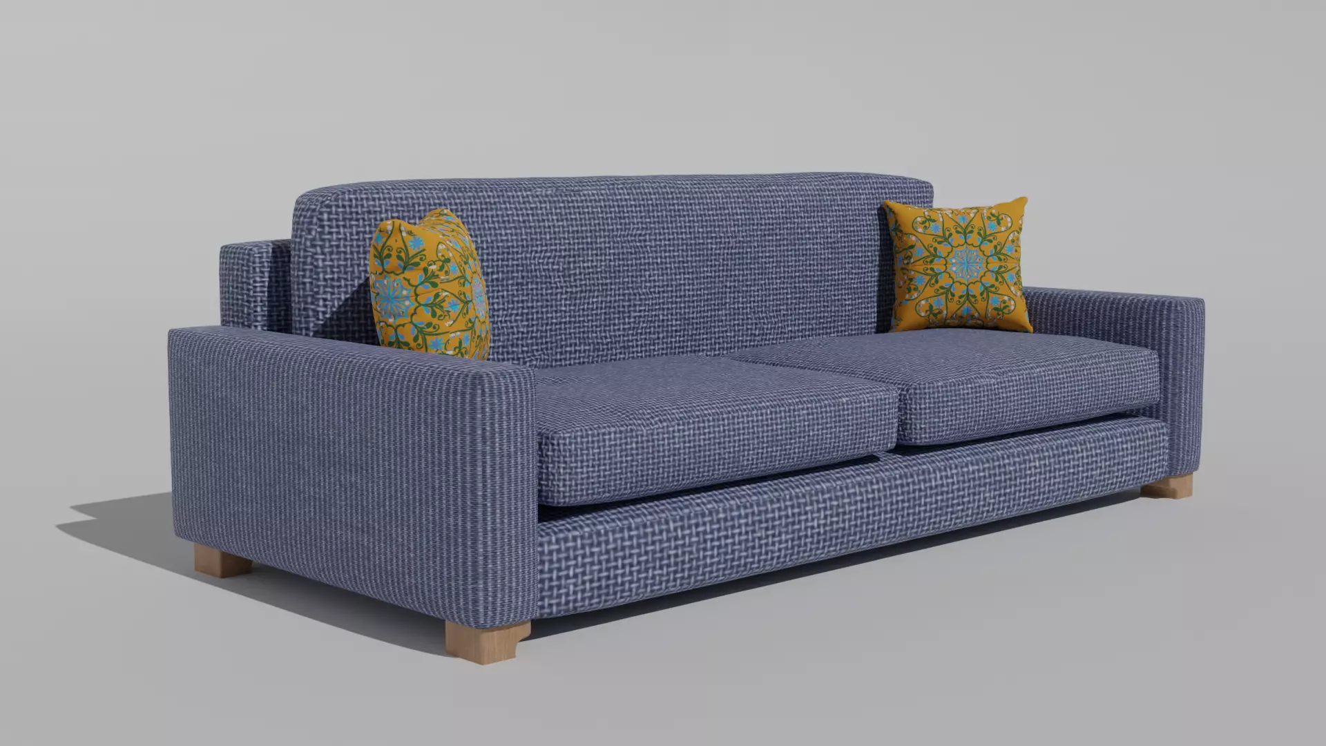 Sofa blue 3D model_0