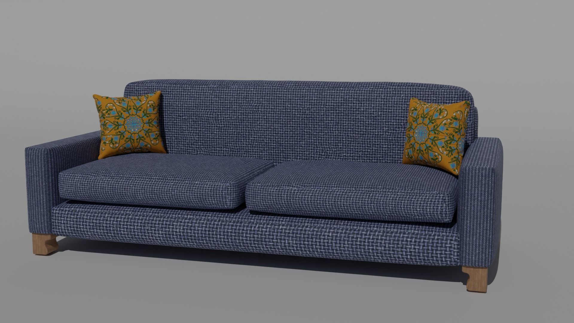 Sofa blue 3D model_8