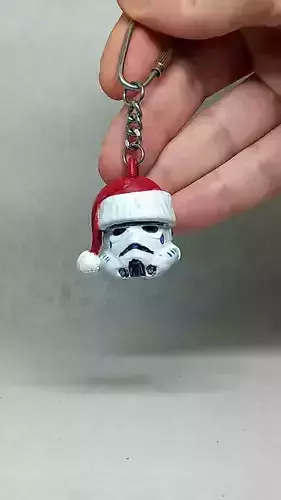 santa stormTrooper keychain  3D print model