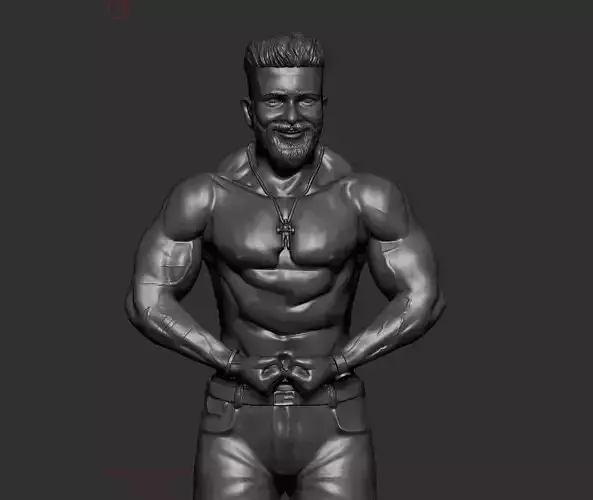 Bodybuilder statue of man