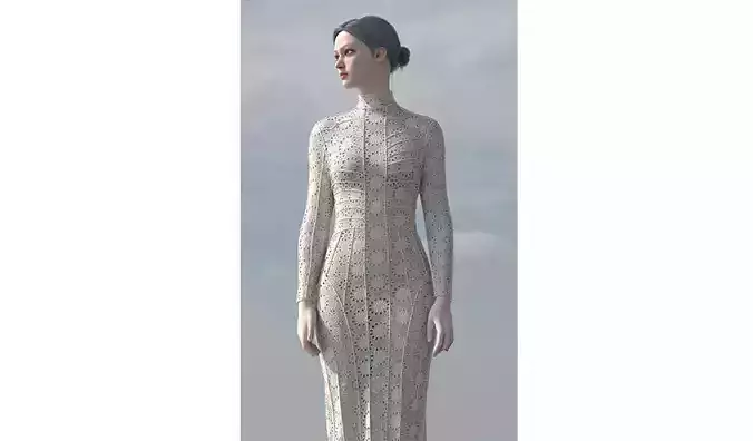 white dress 3D model