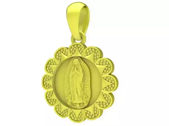 Virgin Mary and baby pendant 4227 3D print model
