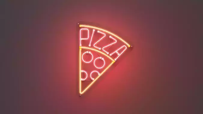 Pizza 2 - Neon Sign 3D model