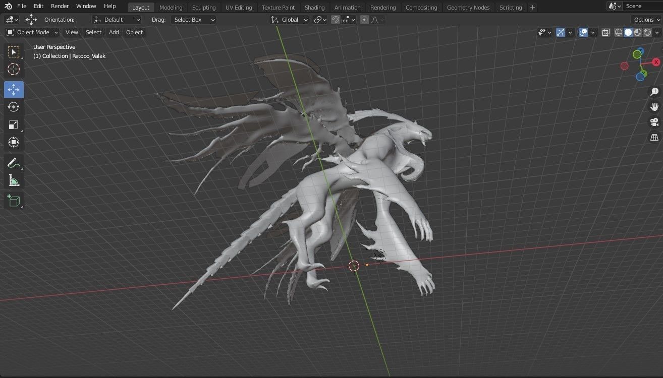 Valak Dragon for your games and animation Low-poly 3D model_5