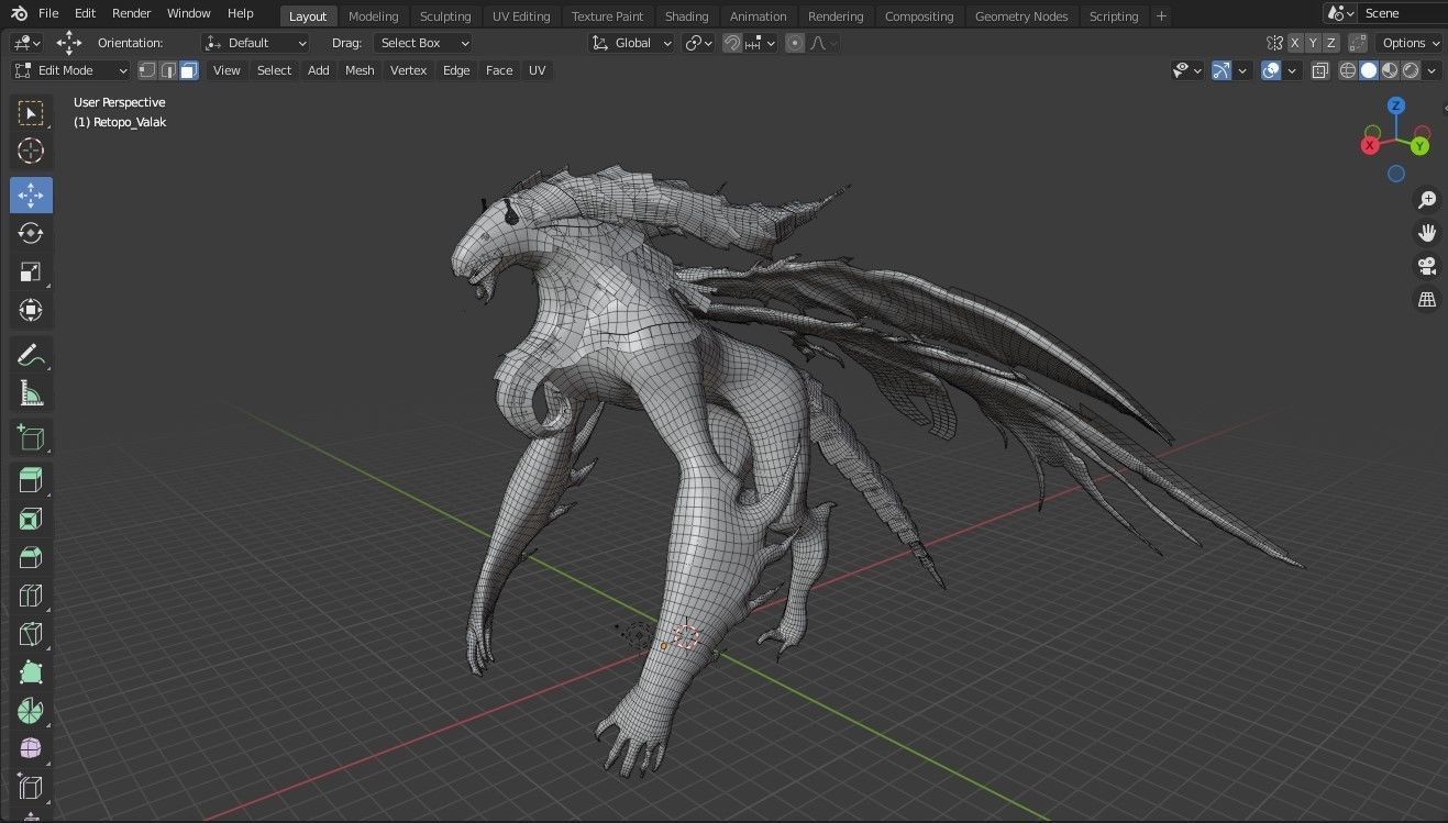 Valak Dragon for your games and animation Low-poly 3D model_10