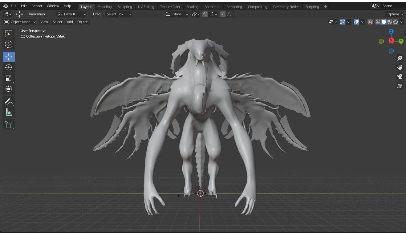 Valak Dragon for your games and animation Low-poly 3D model_20