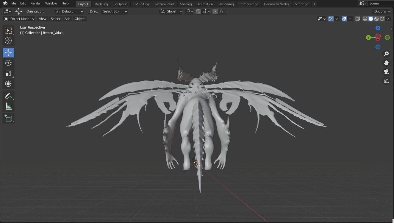 Valak Dragon for your games and animation Low-poly 3D model_6