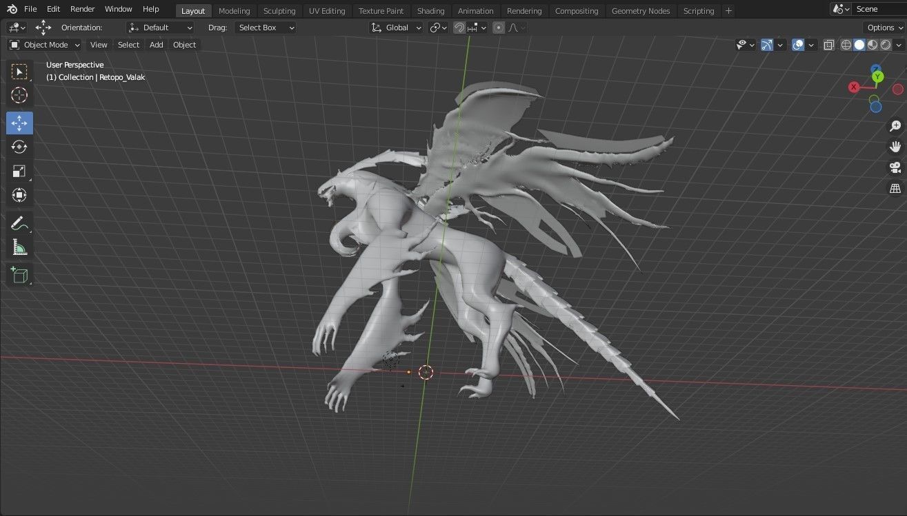 Valak Dragon for your games and animation Low-poly 3D model_7
