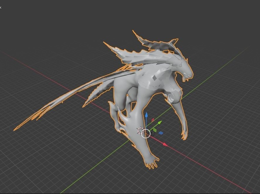 Valak Dragon for your games and animation Low-poly 3D model_1