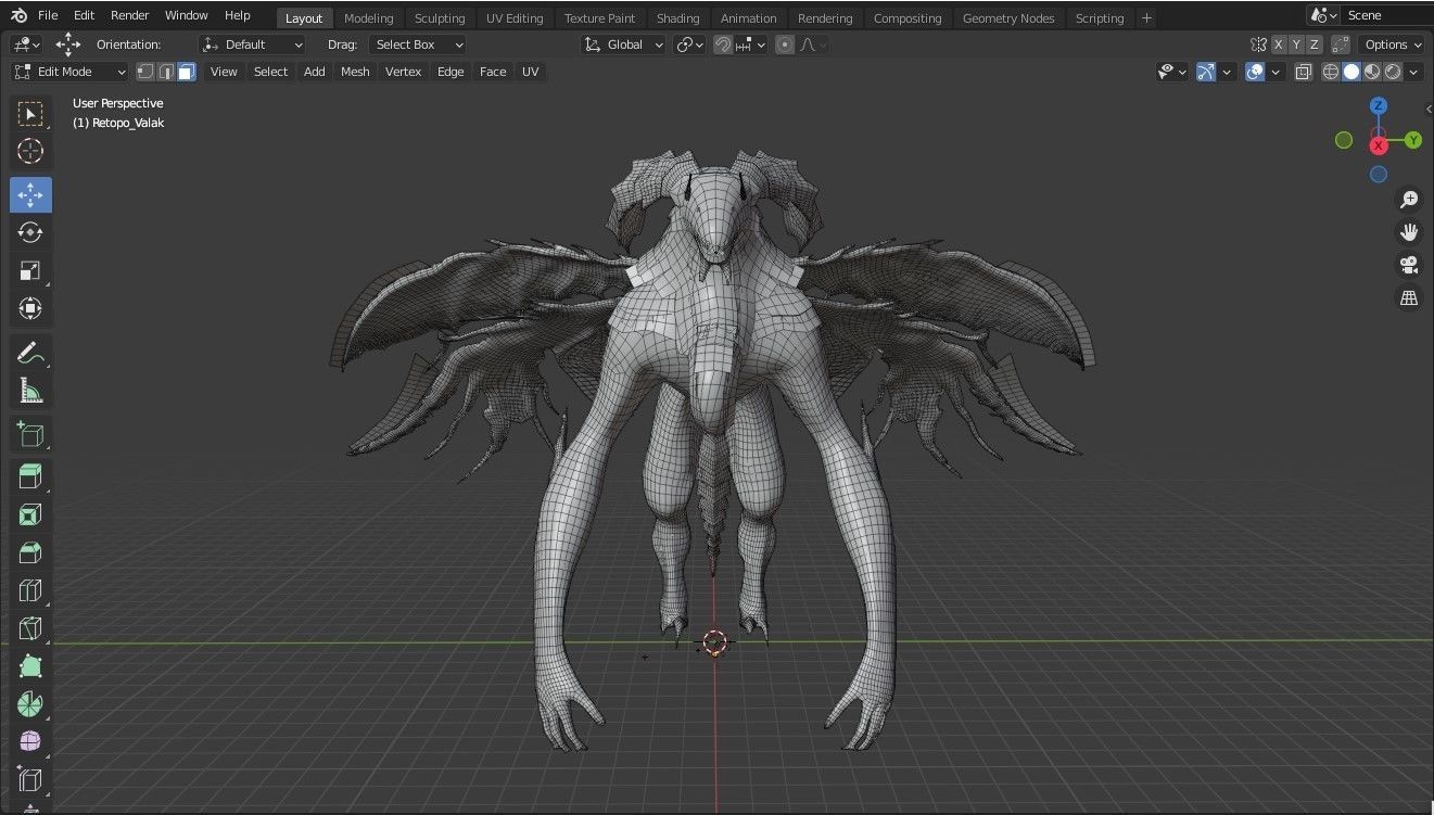 Valak Dragon for your games and animation Low-poly 3D model_9