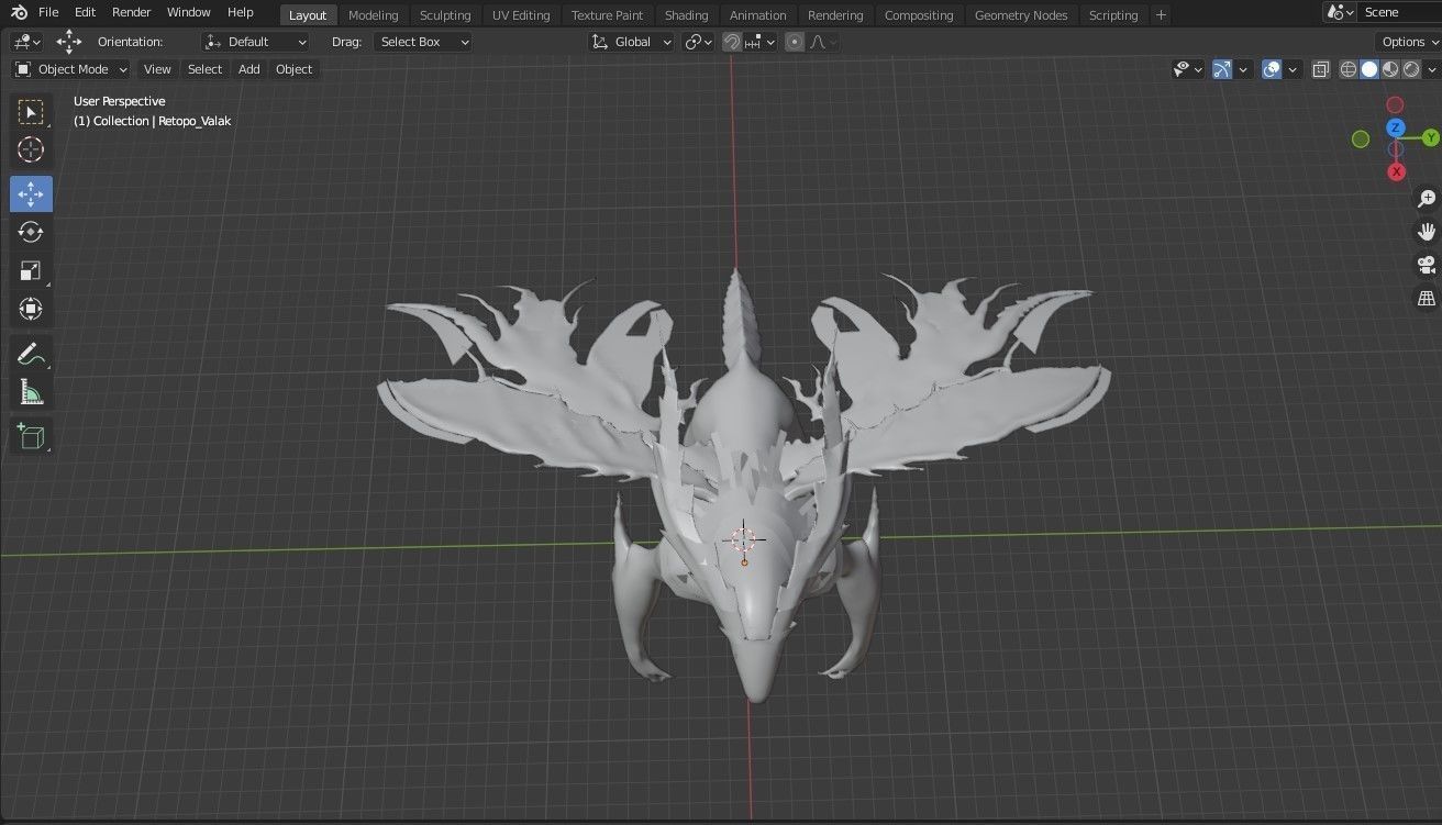 Valak Dragon for your games and animation Low-poly 3D model_3