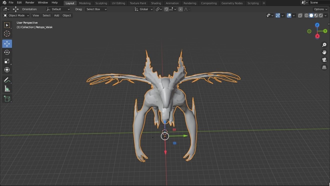 Valak Dragon for your games and animation Low-poly 3D model_8