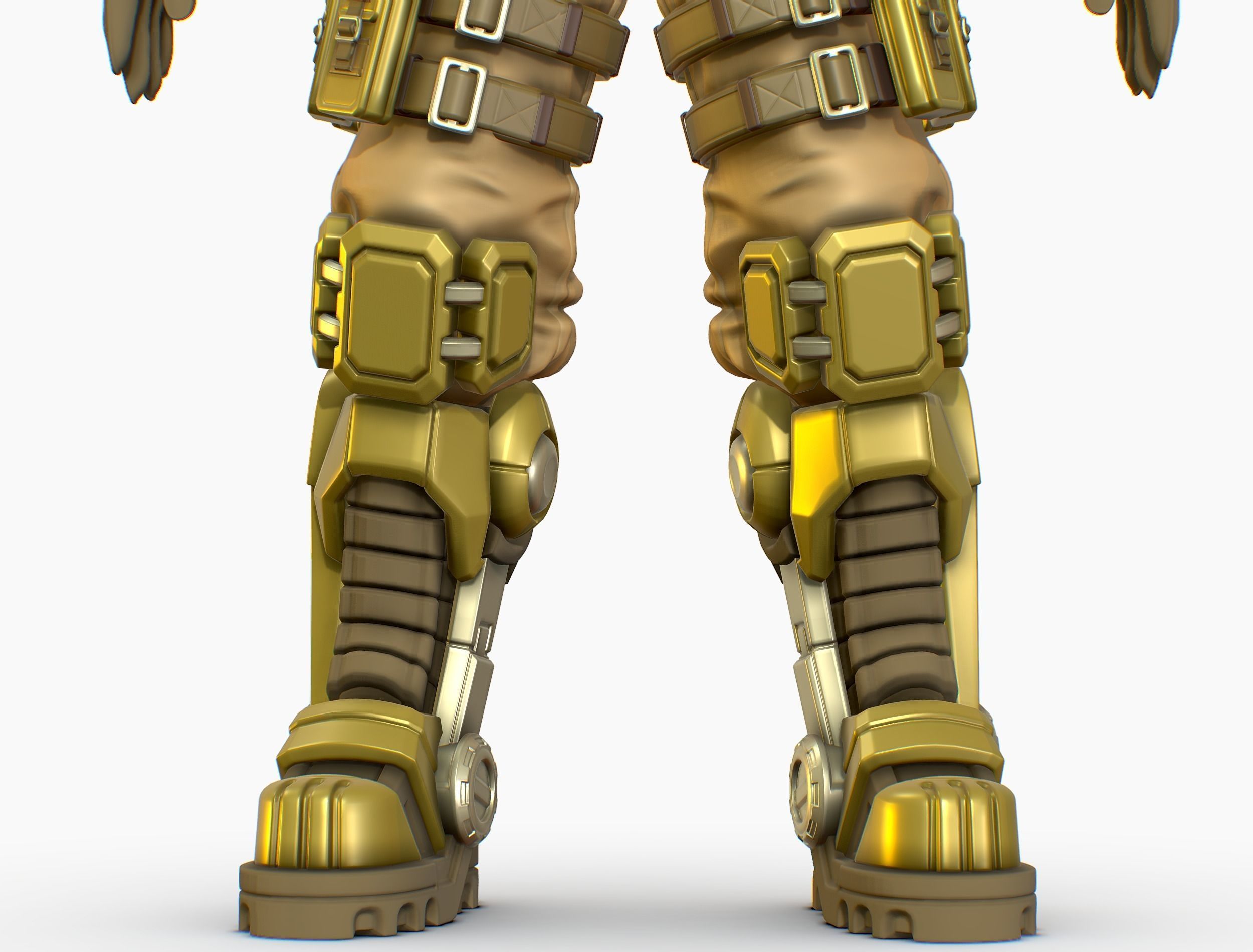 High Poly Man Military Heavy Armor Future 3D model_16