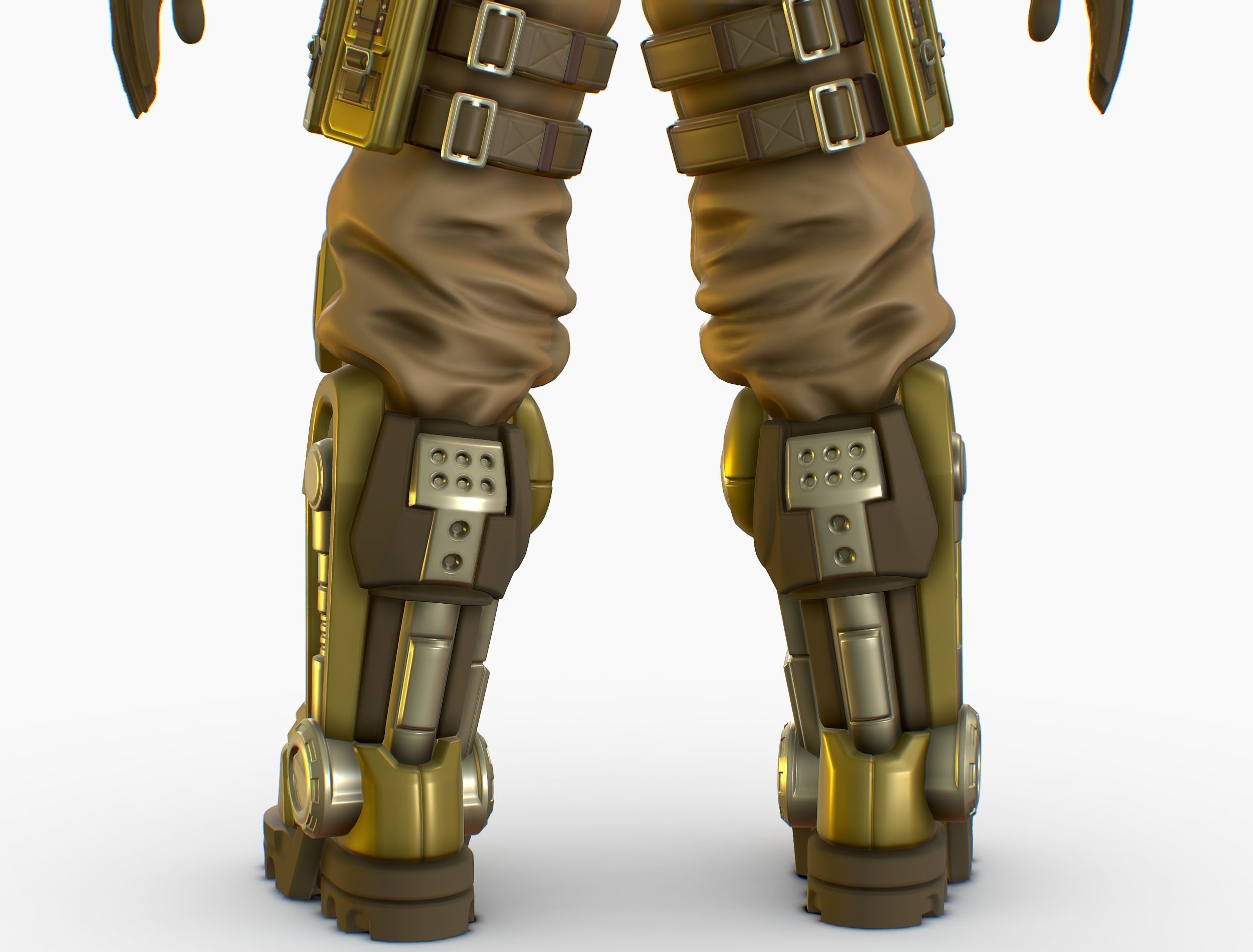 High Poly Man Military Heavy Armor Future 3D model_19