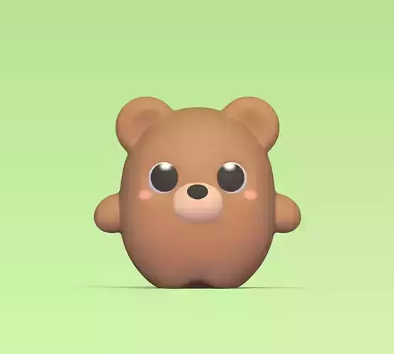 Little Round Bear 3D print model