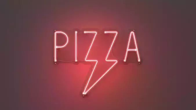 Pizza 3 - Neon Sign 3D model