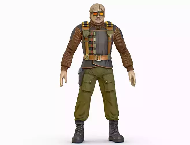 High Poly Casual Male Technician Sweater Low-poly 3D model