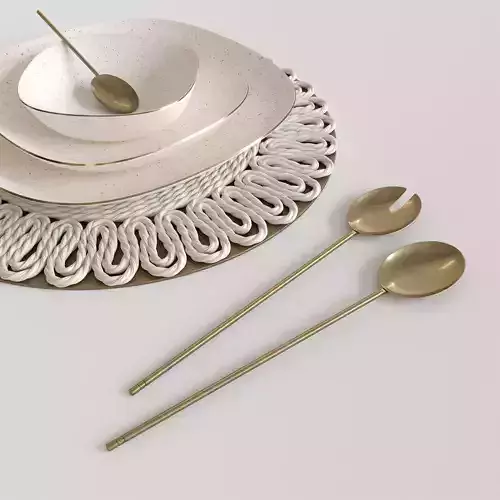 Placemat three plates stacked