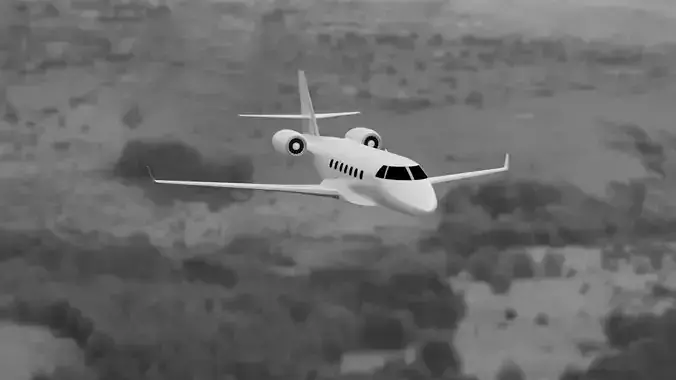 Bussines Jet 3d model by Nikdox Free low-poly 3D model