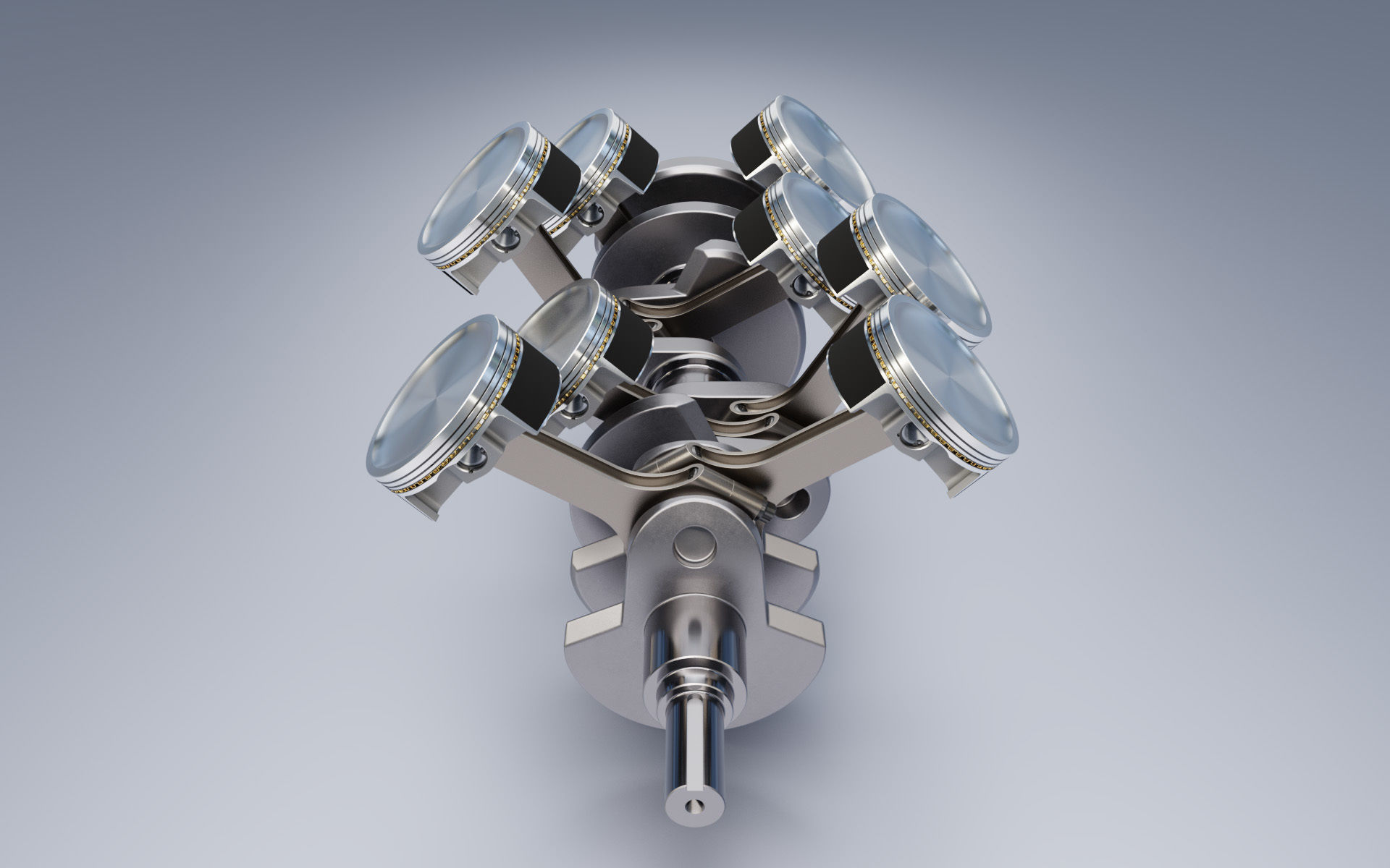 Animated V8 Engine 3D model_4
