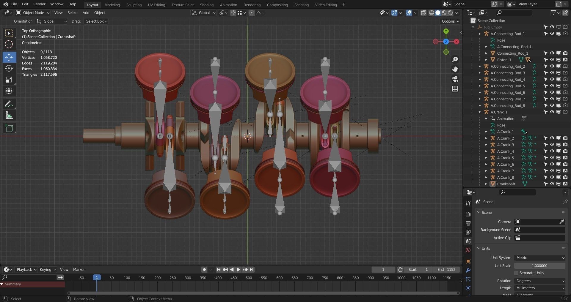 Animated V8 Engine 3D model_38