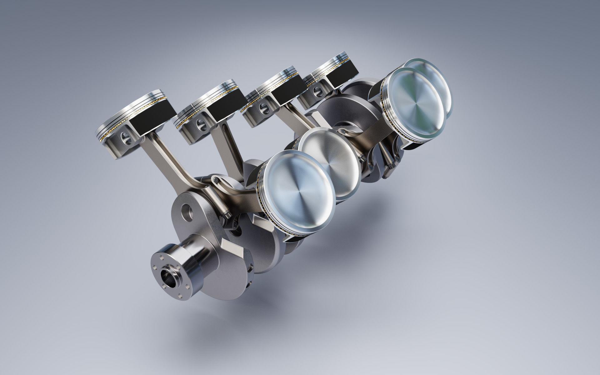 Animated V8 Engine 3D model_7