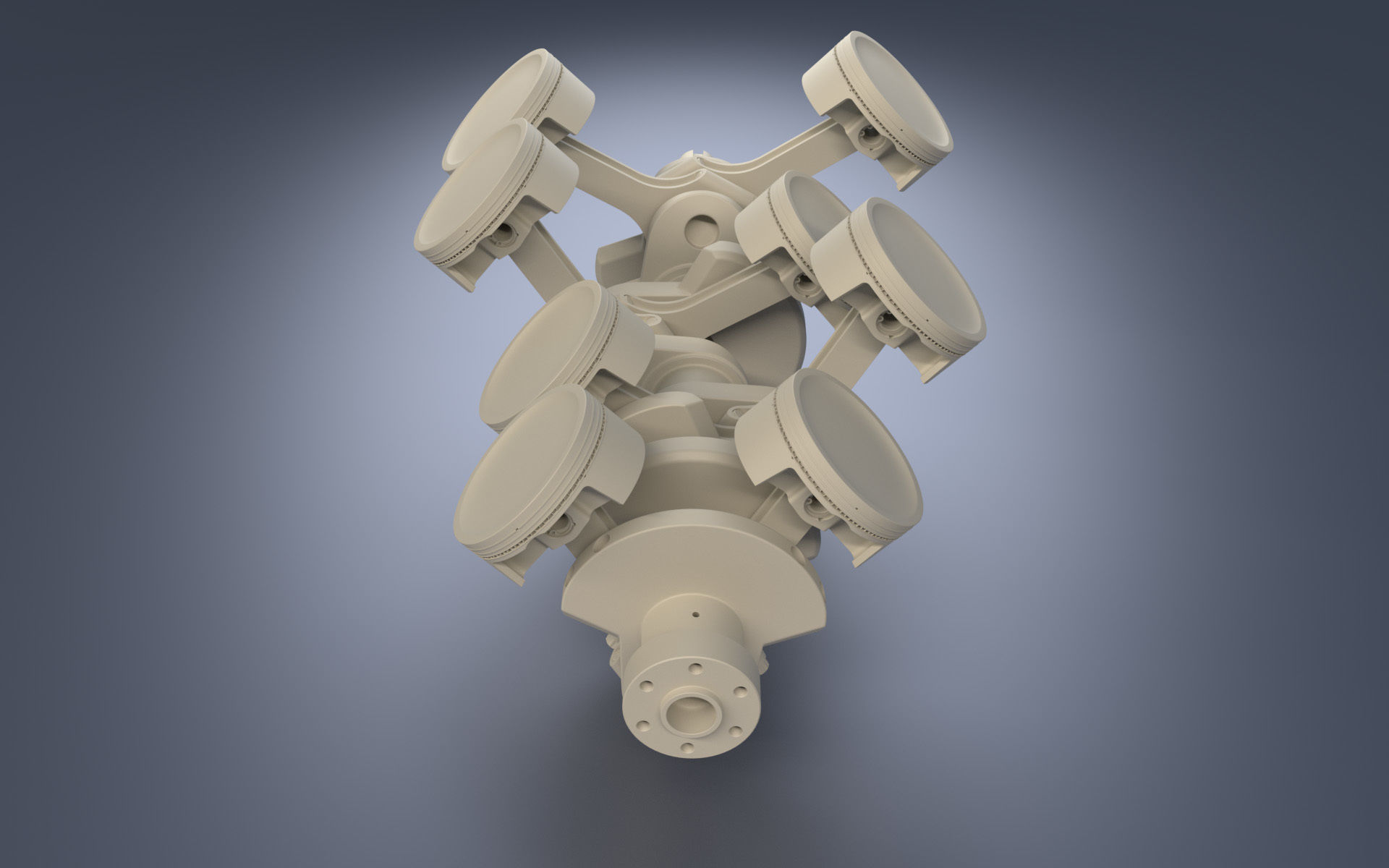 Animated V8 Engine 3D model_13