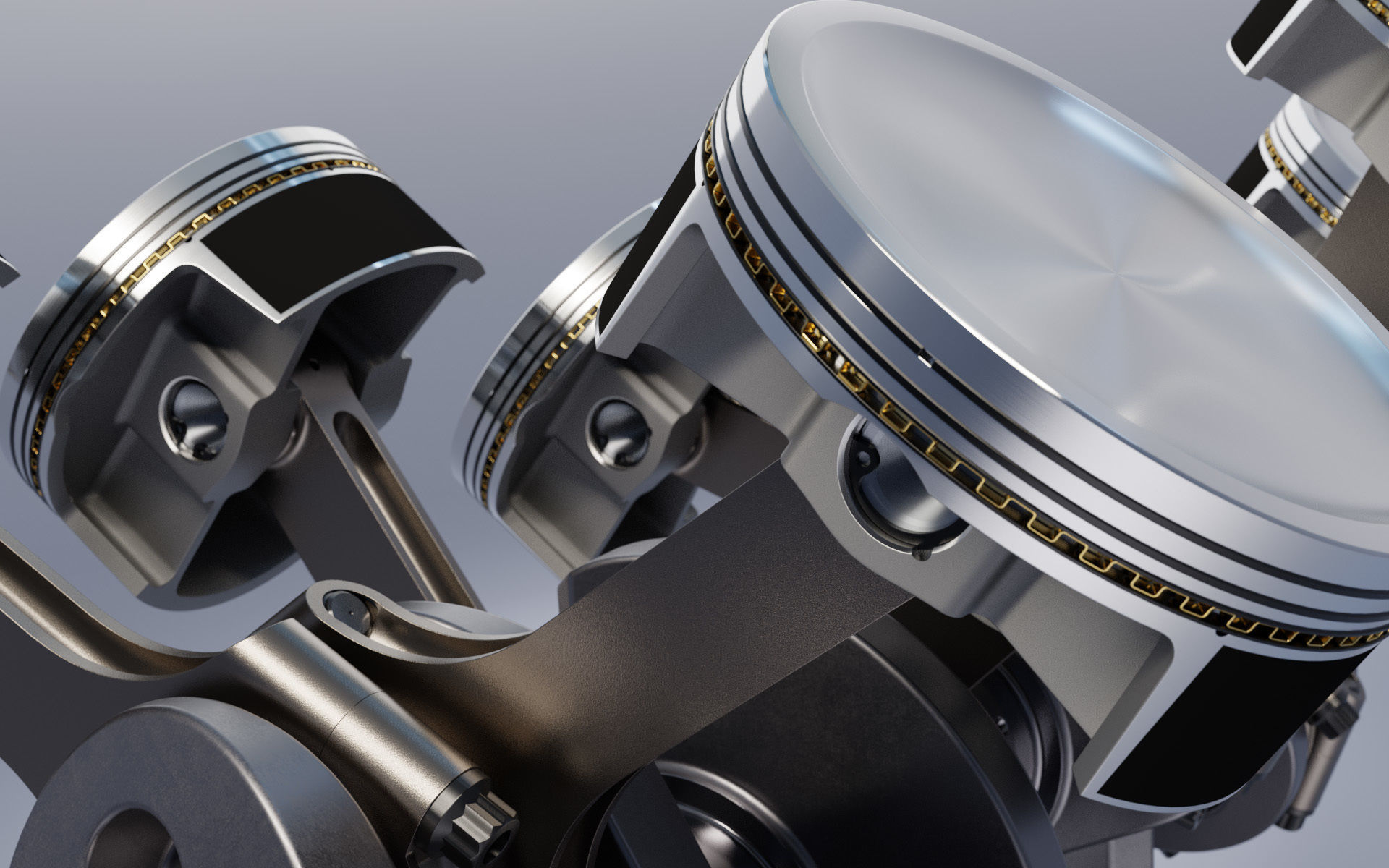 Animated V8 Engine 3D model_18
