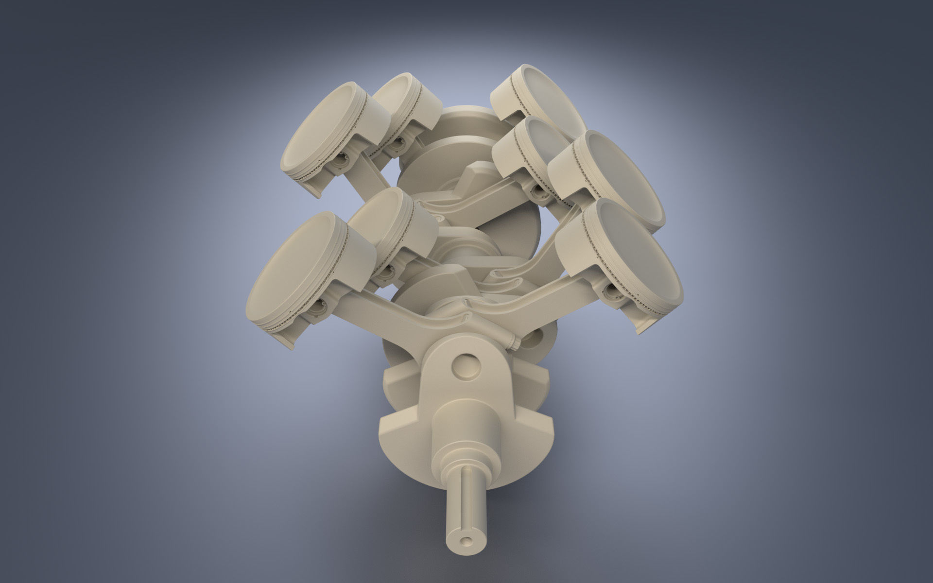 Animated V8 Engine 3D model_11
