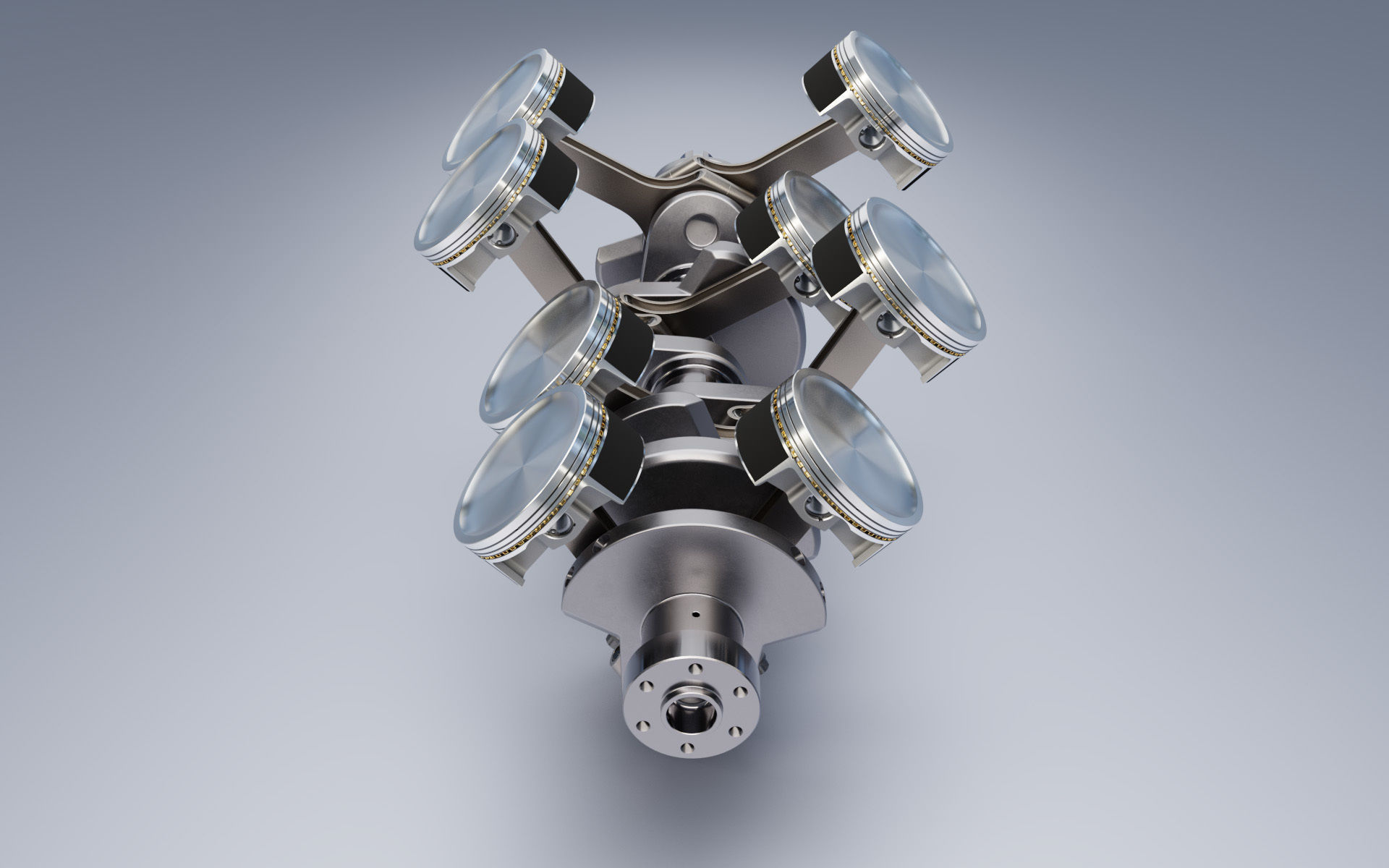 Animated V8 Engine 3D model_6