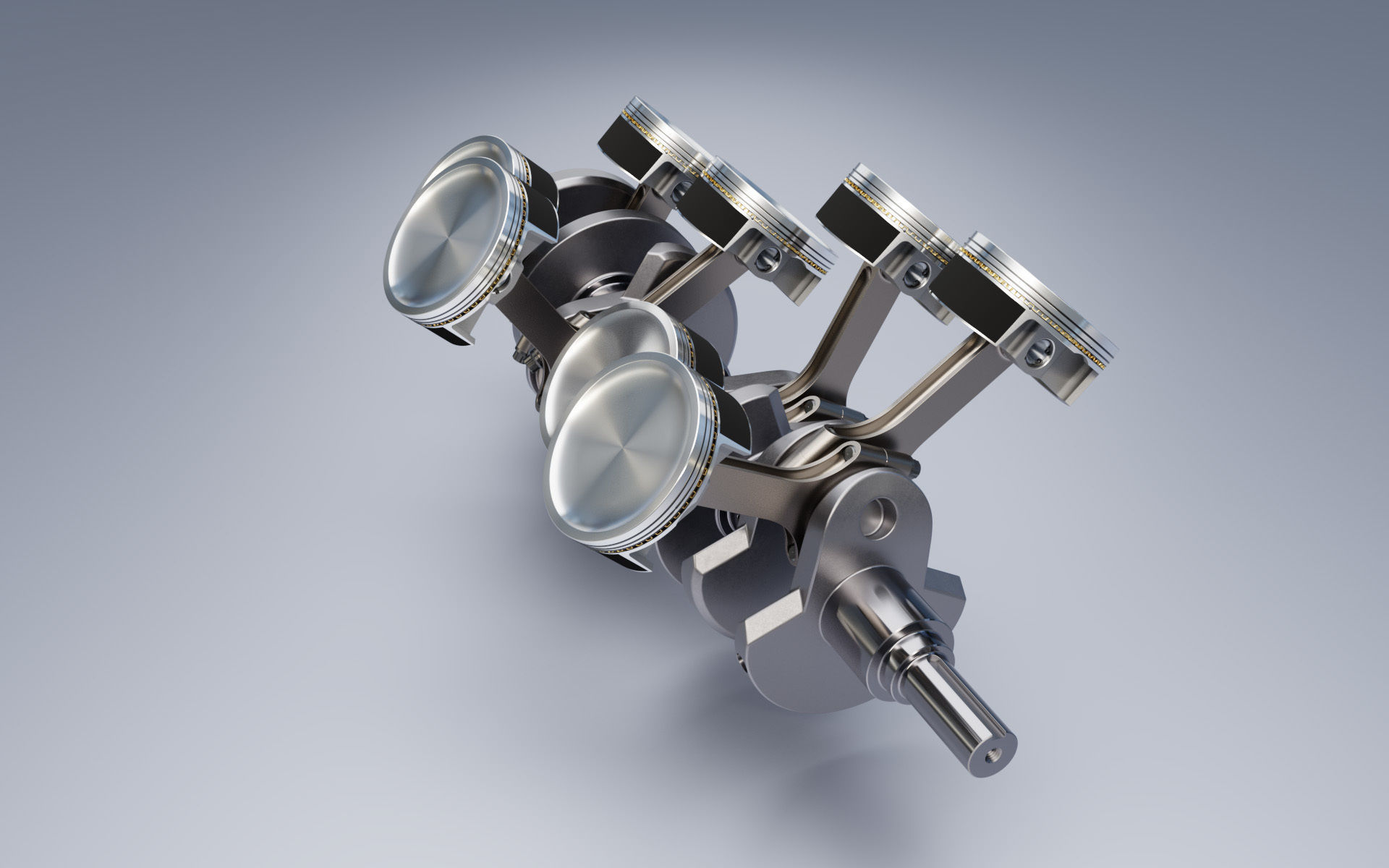 Animated V8 Engine 3D model_9